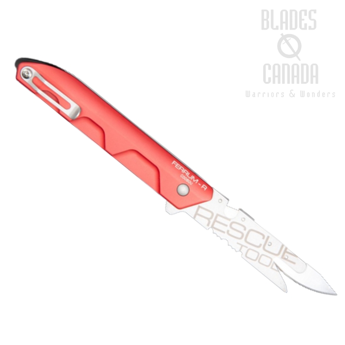 Extrema Ratio Ferrum Rescue Tool Knife, N690 SW, Aluminum Red
